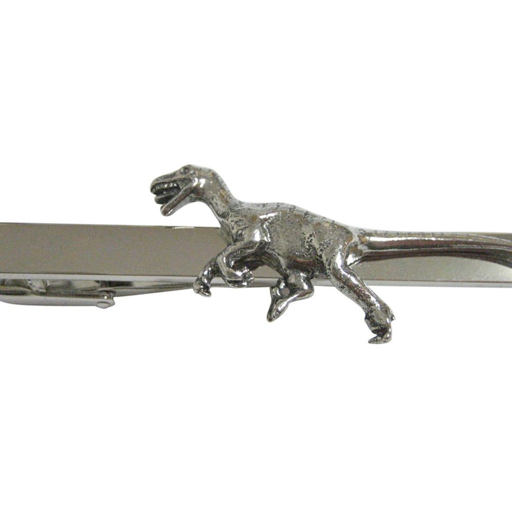 Textured Velociraptor Dinosaur Square Tie Clip